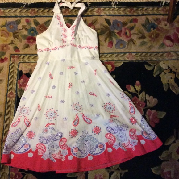 Red white and blue halter top dress - Picture 2 of 4